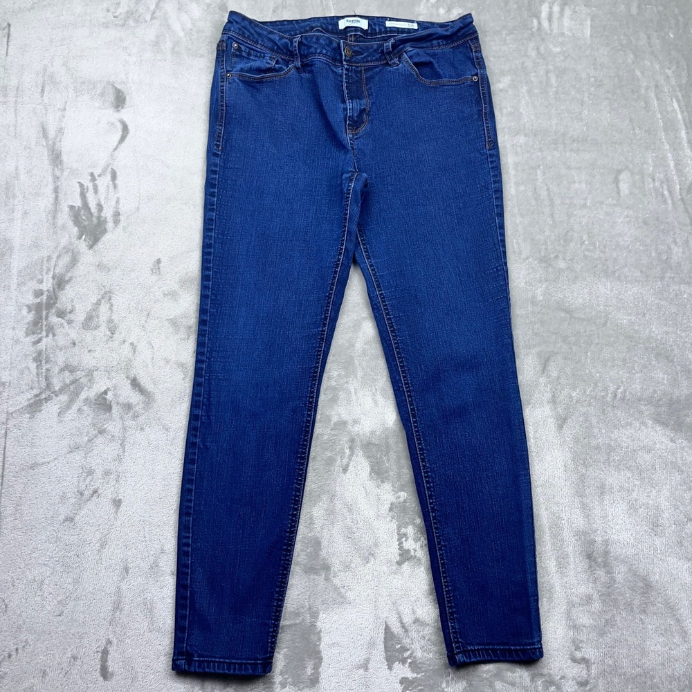 Kensie Jeans Effortless Ankle Mid Rise Dark Wash Denim Women's‎ Sz 10/30 Grunge